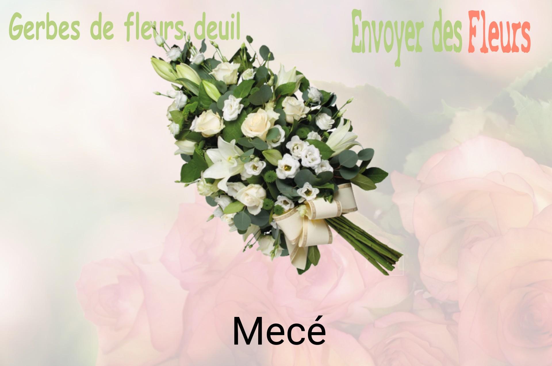 Gerbe de fleurs de deuil livrée à Mecé